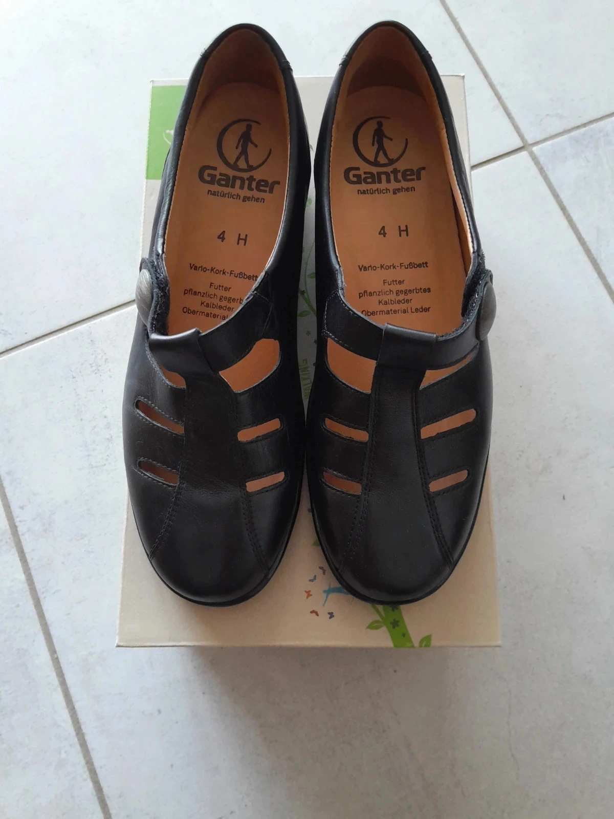 Chaussures confort Ganter Hedy H en cuir noir - Taille 37 (UK 4 - Largeur H)